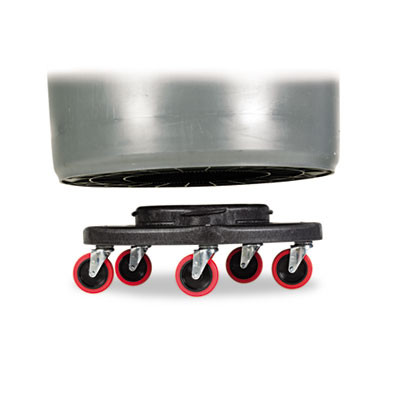 Rubbermaid Commercial Brute Quiet Dolly  250 lb Capacity  18 25 dia  x 6 63h  Black (RCP 2640-43 BLA)