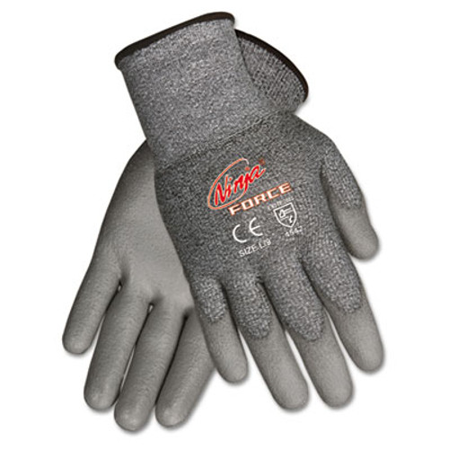 MCR Safety Ninja Force Polyurethane Coated Gloves  Large  Gray  Pair (MCR N9677L)
