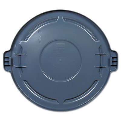 Rubbermaid Commercial Vented Round BRUTE Lid  24 5 dia x 1 5h  Gray (RCP 2645-60 GRA)
