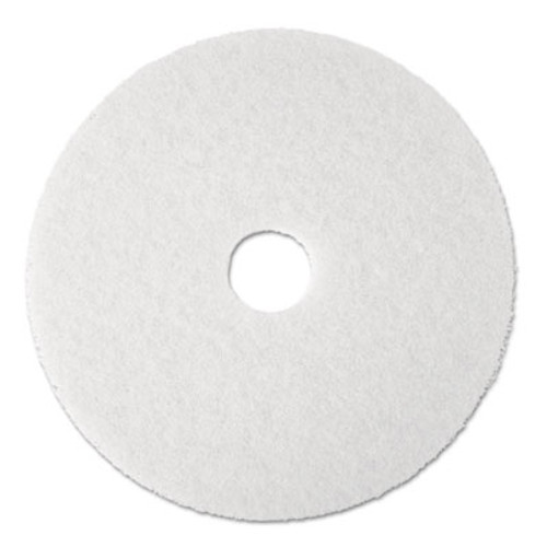 3M Super Polish Floor Pad 4100  19  Diameter  White  5 Carton (MCO 08483)