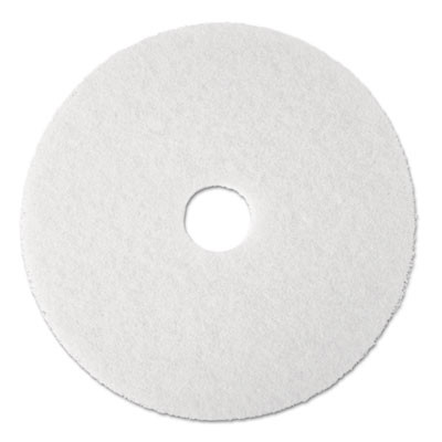 3M Super Polish Floor Pad 4100  19  Diameter  White  5 Carton (MCO 08483)