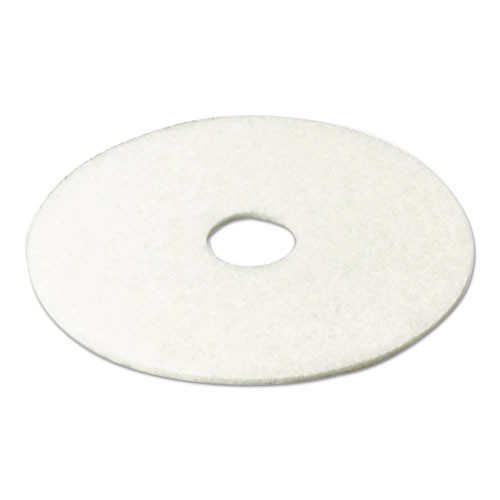 3M Super Polish Floor Pad 4100  19  Diameter  White  5 Carton (MCO 08483)