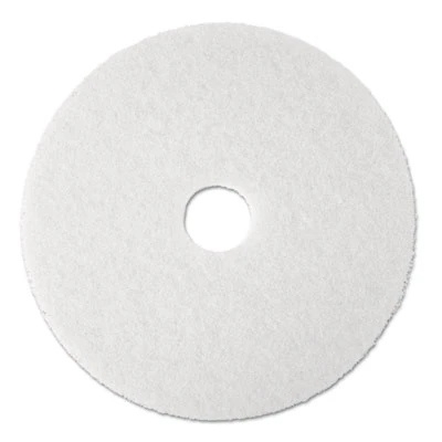 3M Super Polish Floor Pad 4100  13  Diameter  White  5 Carton (MCO 08477)