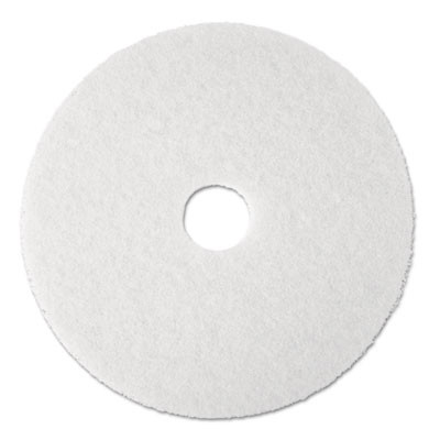 3M Super Polish Floor Pad 4100  13  Diameter  White  5 Carton (MCO 08477)