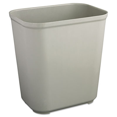 Rubbermaid Commercial Fire-Resistant Wastebasket  Rectangular  Fiberglass  7 gal  Gray (RCP 2543 GRA)