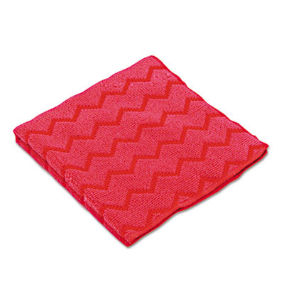 Rubbermaid Commercial HYGEN Microfiber Cleaning Cloths  16 x 16  Red  12 Carton (RCP Q620 RED)