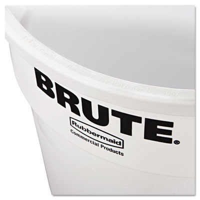 Rubbermaid Commercial Round Brute Container  Plastic  32 gal  White (RCP 2632 WHI)