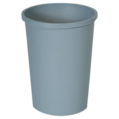 Rubbermaid Commercial Untouchable Waste Container  Round  Plastic  11 gal  Gray (RCP 2947 GRA)