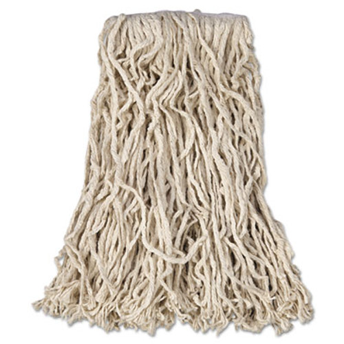 Rubbermaid Commercial Economy Cut-End Cotton Wet Mop Head  16oz  1  Band  White  12 Carton (RCP V116)