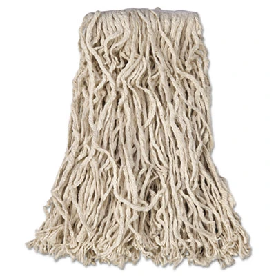 Rubbermaid Commercial Economy Cut-End Cotton Wet Mop Head  16oz  1  Band  White  12 Carton (RCP V116)