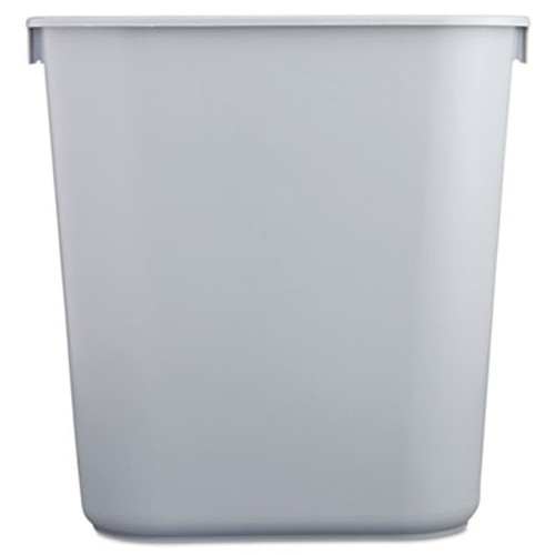 Rubbermaid Commercial Deskside Plastic Wastebasket  Rectangular  3 5 gal  Gray (RCP 2955 GRA)