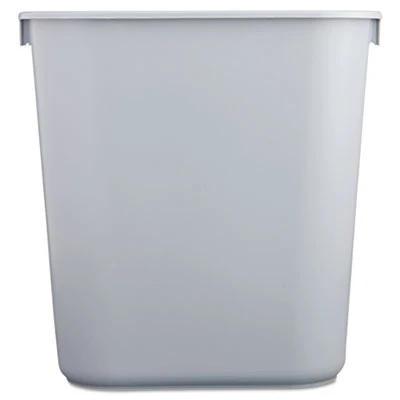 Rubbermaid Commercial Deskside Plastic Wastebasket  Rectangular  3 5 gal  Gray (RCP 2955 GRA)