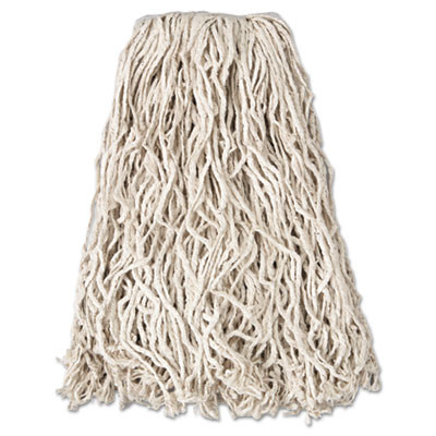 Rubbermaid Commercial Economy Cut-End Cotton Wet Mop Head  20oz  1  Band  White  12 Carton (RCP V117)