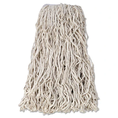 Rubbermaid Commercial Economy Cut-End Cotton Wet Mop Head  24oz  1  Band  White  12 Carton (RCP V118)
