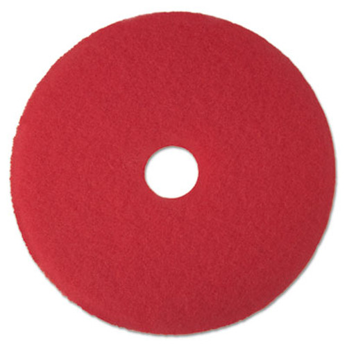 3M Low-Speed Buffer Floor Pads 5100  13  Diameter  Red  5 Carton (MCO 08388)