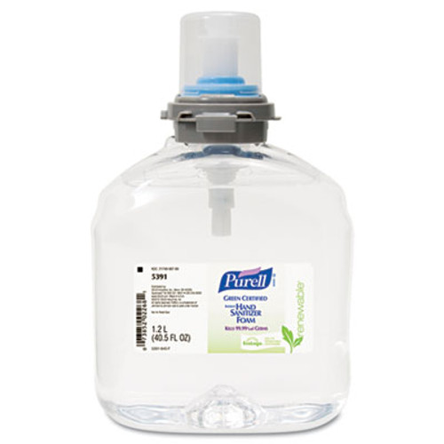 PURELL Advanced Hand Sanitizer Green Certified TFX Foam Refill  1200 mL  Clear  2 Carton (GOJ 5391-02)