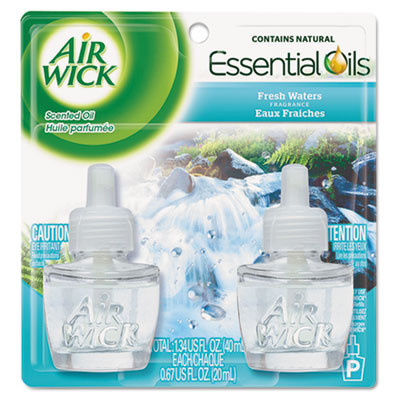 Air Wick Scented Oil Refill  Fresh Waters  0 67 oz  2 Pack  6 Pack Carton (REC 79717)