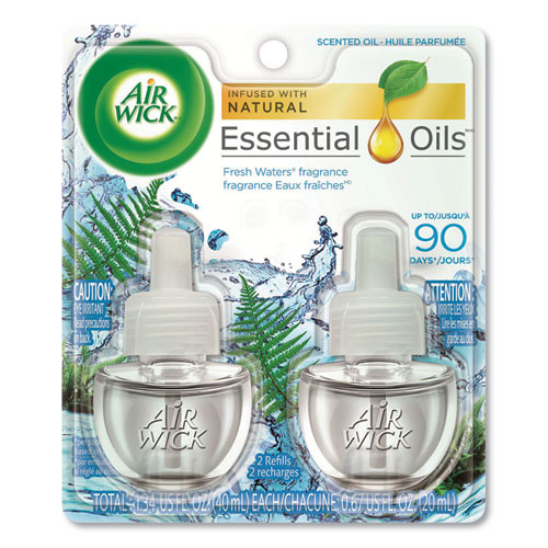 Air Wick Scented Oil Refill  Fresh Waters  0 67 oz  2 Pack  6 Pack Carton (REC 79717)