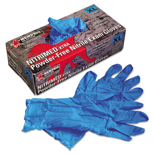 MCR Safety Nitri-Med Disposable Nitrile Gloves  Blue  X-Large  100 Box (MPG 6012XL)