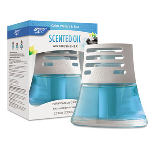 BRIGHT Air Scented Oil Air Freshener  Calm Waters and Spa  Blue  2 5 oz  6 Carton (BRI 900115)