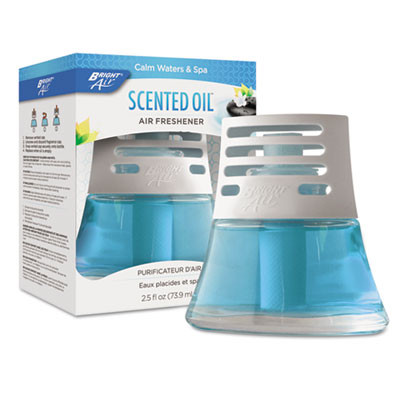 BRIGHT Air Scented Oil Air Freshener  Calm Waters and Spa  Blue  2 5 oz  6 Carton (BRI 900115)