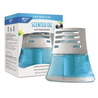 BRIGHT Air Scented Oil Air Freshener  Calm Waters and Spa  Blue  2 5 oz  6 Carton (BRI 900115)