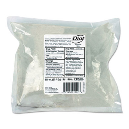 Dial Professional Antimicrobial Soap for Sensitive Skin  800 mL Flex Pak Refill  Floral  12 Carton (DIA 91502)