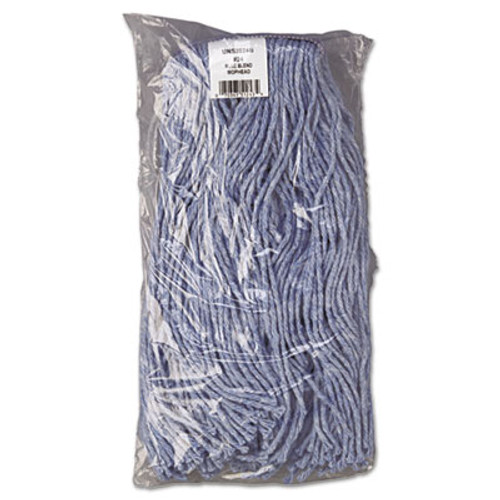 Boardwalk Mop Head  Standard Head  Cotton Synthetic Fiber  Cut-End   24  Blue  12 Carton (UNS 2024B)