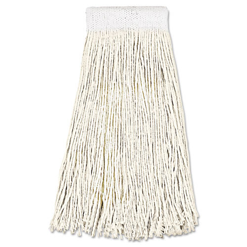 Boardwalk Mop Head  Premium Saddleback Head  Cotton Fiber  24oz  White  12 Carton (UNS 324C)