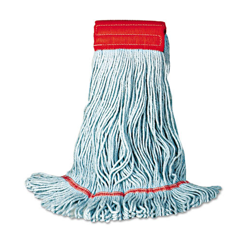 Boardwalk Mop Head  Premium Standard Head  Cotton Rayon Fiber  Medium  Blue  12 Carton (UNS 402BL)