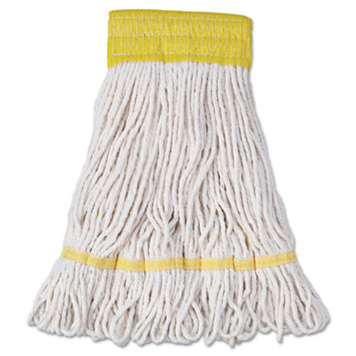 Boardwalk Super Loop Wet Mop Head  Cotton Synthetic Fiber  5  Headband  Small Size  White  12 Carton (UNS 501WH)
