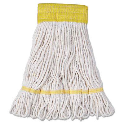 Boardwalk Super Loop Wet Mop Head  Cotton Synthetic Fiber  5  Headband  Small Size  White  12 Carton (UNS 501WH)