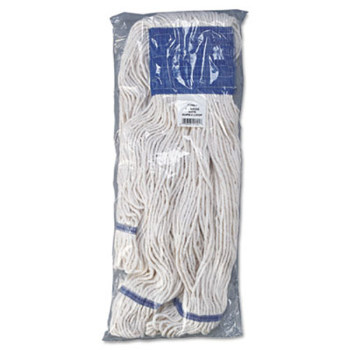 Boardwalk Super Loop Wet Mop Head  Cotton Synthetic Fiber  5  Headband  X-Large Size  White  12 Carton (UNS 504WH)