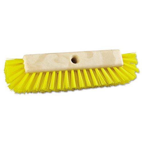 53 in. Wood Handle Plastic Bristles Angle Broom in Yellow (12/Carton)