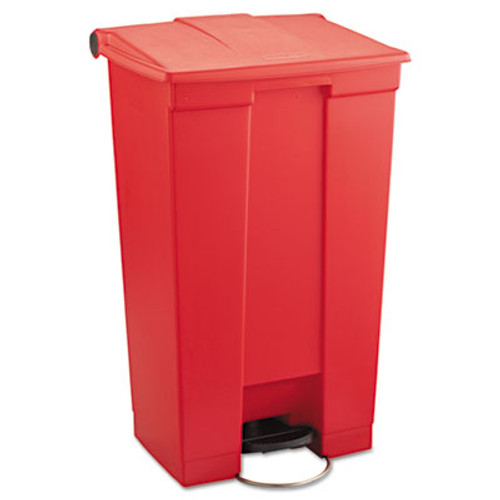 Rubbermaid Commercial Indoor Utility Step-On Waste Container  Rectangular  Plastic  23 gal  Red (RCP 6146 RED)