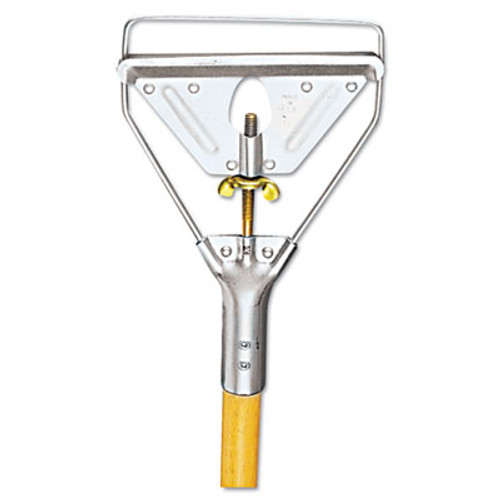 Boardwalk Screw Clamp Metal Head Wooden Mop Handle   20   1 1 8 dia x 63  Natural (UNS 603)