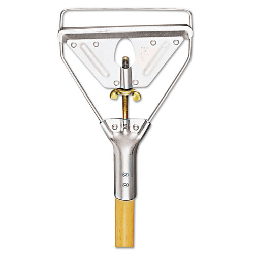 Boardwalk Screw Clamp Metal Head Wooden Mop Handle   20   1 1 8 dia x 63  Natural (UNS 603)