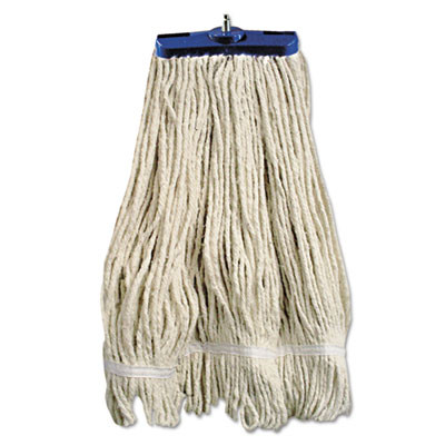Boardwalk Mop Head  Lie-Flat Head  Cotton Fiber  24oz  White  12 Carton (UNS 824C)