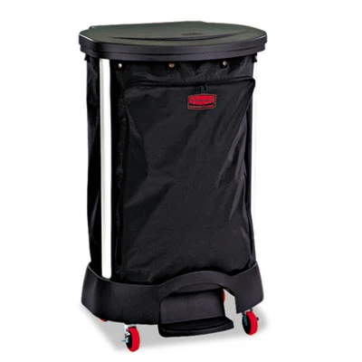 Rubbermaid Commercial Premium Step-On Linen Hamper Bag  30 gal  13 38w x 19 88d x 29 25h  Nylon  Black (RCP 6350 BLA)