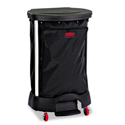Rubbermaid Commercial Premium Step-On Linen Hamper Bag  30 gal  13 38w x 19 88d x 29 25h  Nylon  Black (RCP 6350 BLA)