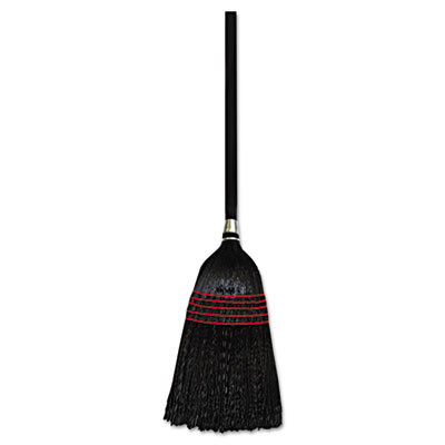 Boardwalk Flagged Tip Poly Bristle Janitor Brooms  57-58-1 2   Natural Black  12 Carton (UNS 930BP)