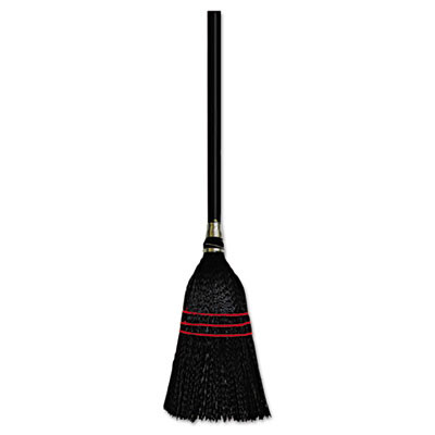 Boardwalk Flag Tipped Poly Bristle Lobby Broom  37-38  Length  Natural Black  12 Carton (UNS 951BP)