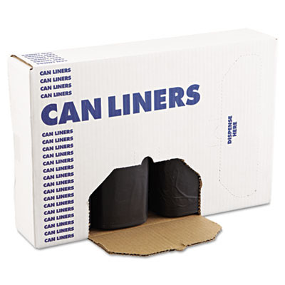 Boardwalk Low Density Repro Can Liners  60 gal  1 2 mil  38  x 58   Black  100 Carton (BWK 519)