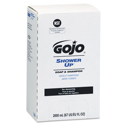 GOJO SHOWER UP Soap and Shampoo  Rose Colored  Pleasant Scent  2000 mL Refill  4 Carton (GOJ 7230)