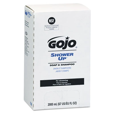 GOJO SHOWER UP Soap and Shampoo  Rose Colored  Pleasant Scent  2000 mL Refill  4 Carton (GOJ 7230)