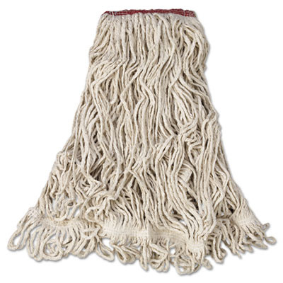 Rubbermaid Commercial Super Stitch Blend Mop Head  Large  Cotton Synthetic  White  6 Carton (RCP D213 WHI)