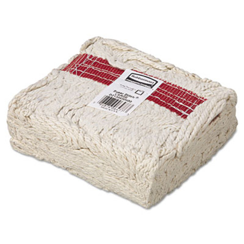 Rubbermaid Commercial Super Stitch Blend Mop Head  Large  Cotton Synthetic  White  6 Carton (RCP D213 WHI)