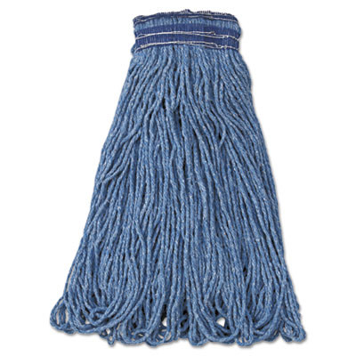 Rubbermaid Commercial Universal Headband Mop Head  Cotton Synthetic  24oz  Blue  12 Carton (RCP E238)
