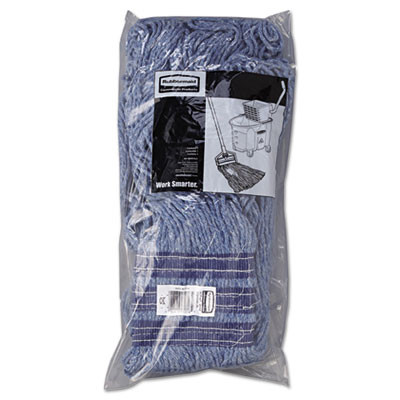 Rubbermaid Commercial Universal Headband Mop Head  Cotton Synthetic  24oz  Blue  12 Carton (RCP E238)