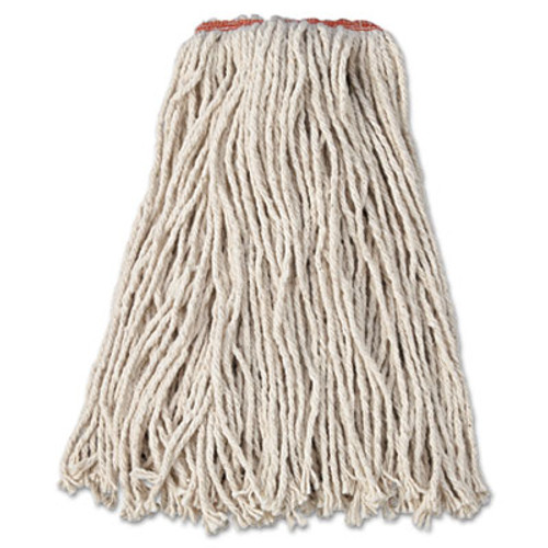 Rubbermaid Commercial Premium Cut-End Cotton Wet Mop Head  16oz  White  1  Orange Band  12 Carton (RCP F116-12)